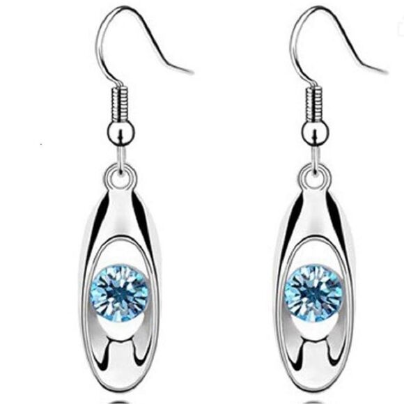 Blue Crystal Earrings NWT - Picture 1 of 6